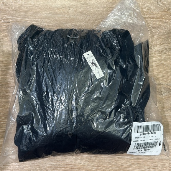 Madewell Tie-Waist Tiered Midi Dress in Windowpane Navy NEW NS139 Flowy - Picture 5 of 5